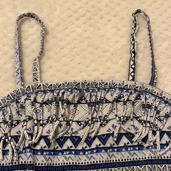 Children’s Place Blue Romper with Fringes Size Large 10/12 - Picture 3 of 9